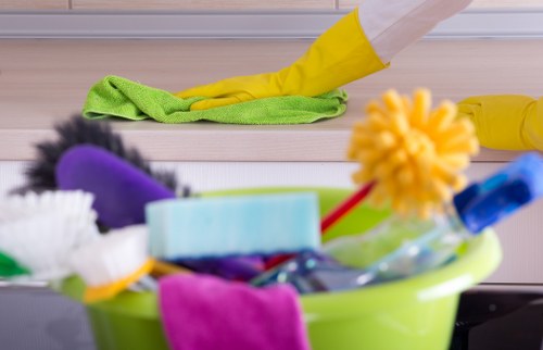 Team member reviewing a cleaning service complaint record