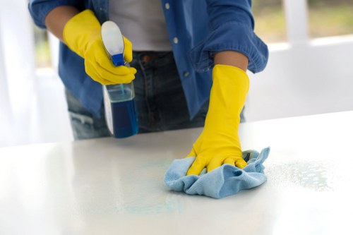 Supervisor reviewing cleaning safety and risk controls