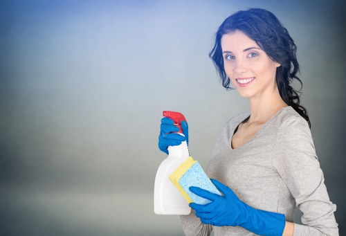 Bathroom and floor cleaning during a Westminster move-out service